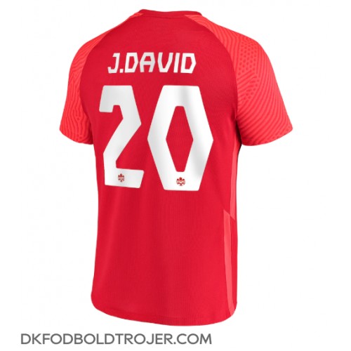 Billige Canada Jonathan David #20 Hjemmebane Fodboldtrøjer VM 2022 Kortærmet